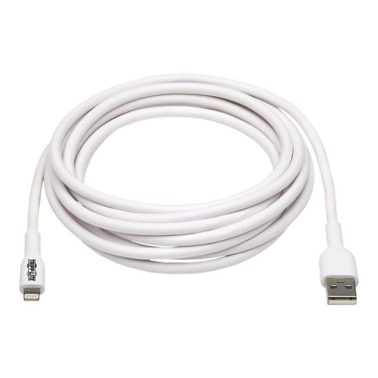 Picture of Tripp Lite Safe-IT M100AB-03M-WH Sync/Charge Lightning/USB Antimicrobial Data Transfer Cable - White