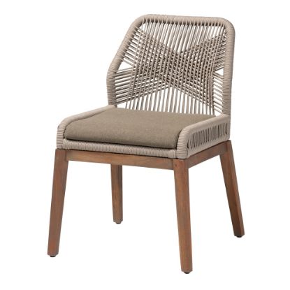 Picture of bali & pari Jennifer Mid-Century Transitional Dining Chair, Gray/Walnut Brown