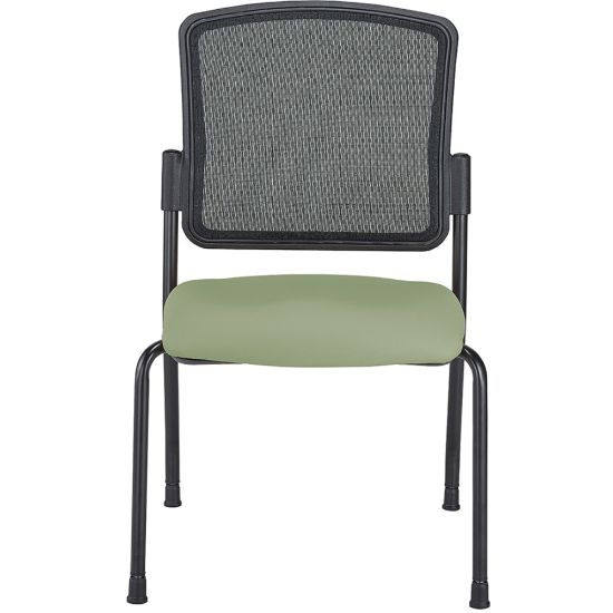 Picture of WorkPro Spectrum Series Mesh/Vinyl Stacking Guest Chair with Antimicrobial Protection, Armless, Olive, Set Of 2 Chairs, BIFMA Compliant