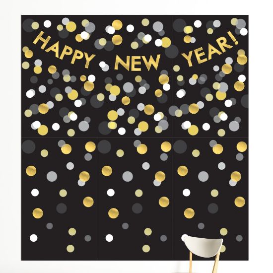 Picture of Amscan Happy New Years Deluxe Scene Setters Kit, 108in x 100in, Multicolor, Kit Of 12 Pieces