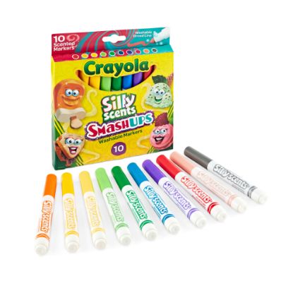 Picture of Crayola Silly Scents Slim Scented Washable Markers, Broad Point, Assorted Colors, Pack Of 10 Markers