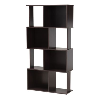 Picture of Baxton Studio 62inH Modern Geometric Bookshelf, Dark Brown