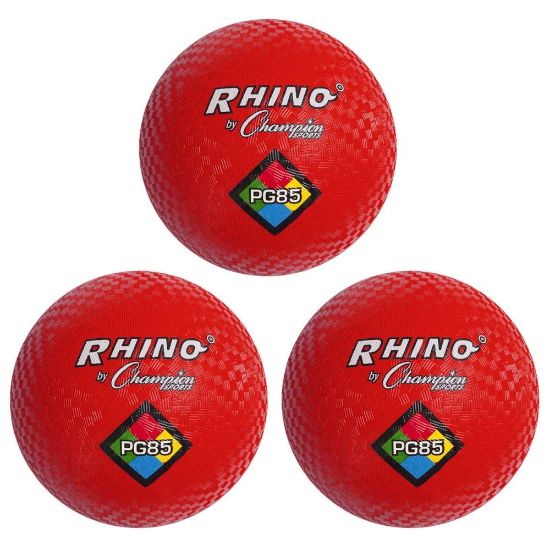 Picture of Champion Sports Playground Balls, 8-1/2in, Red, Pack Of 3 Balls