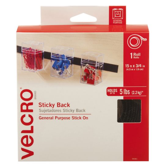 Picture of VELCRO Brand STICKY BACK Fasteners, 3/4in x 15ft, Black