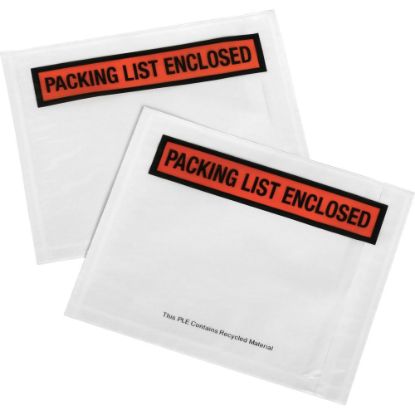 Picture of SKILCRAFT Side Load Packing List Envelopes - Packing List - 5 1/2in Width x 4 1/2in Length - 100 / Pack - Clear