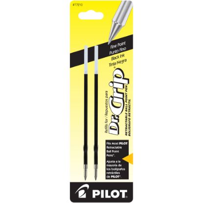 Picture of Pilot Ballpoint Pen Refills, For Dr. Grip Retractable Pens, Fine Point, 0.7 mm, Black Ink, Pack Of 2