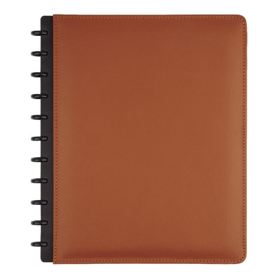 Picture of TUL Discbound Notebook With Leather Cover, Letter Size, Narrow Ruled, 60 Sheets, Brown