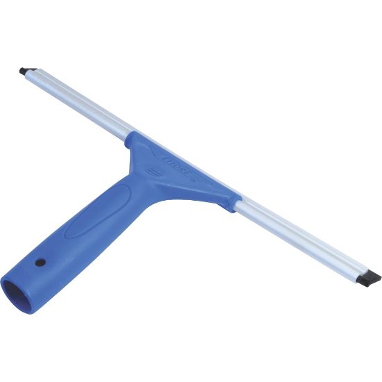 Picture of Ettore All-purpose Squeegee - Rubber Blade - Plastic Handle - 6.5in Height x 14in Width x 1.5in Length - Lightweight, Streak-free - Blue - 1Each