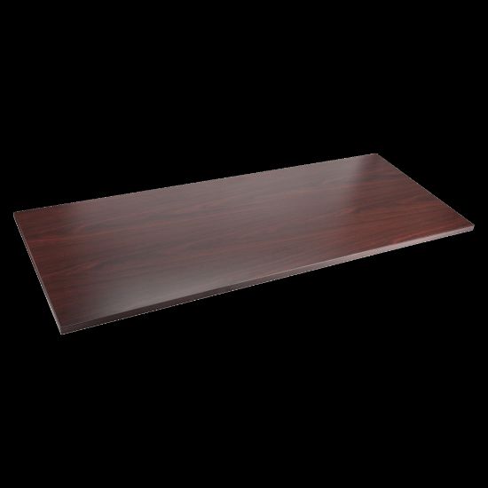 Picture of Lorell Quadro Sit-To-Stand Laminate Table Top, 60inW x 24inD, Mahogany