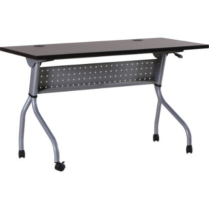 Picture of Lorell Flip Top Training Table, 48inW, Espresso/Silver