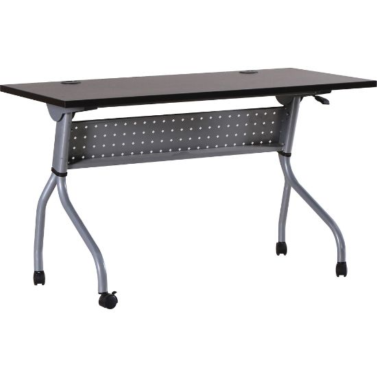 Picture of Lorell Flip Top Training Table, 48inW, Espresso/Silver