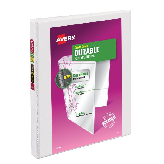 Picture of Avery Durable View 3-Ring Binder, 1/2in Slant Rings, White