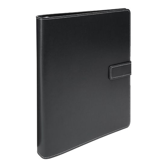 Picture of Office Depot Brand Classic Style Magnetic Strap 3-Ring Binder, 1-1/2in Round Rings, Black