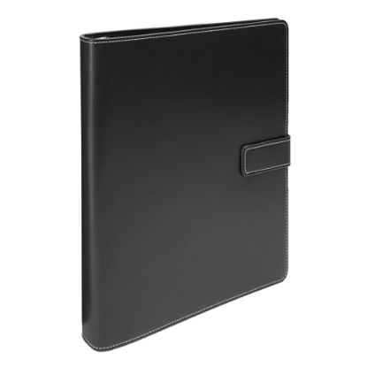 Picture of Office Depot Brand Classic Style Magnetic Strap 3-Ring Binder, 1in Round Rings, Black