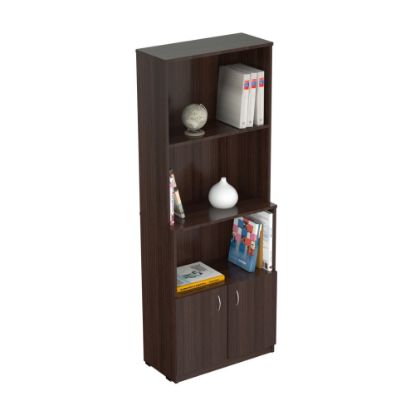 Picture of Inval 63inH Bookcase With Storage Area, Espresso-Wengue