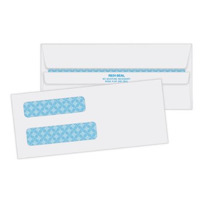 Picture of Quality Park #8 5/8 Redi-Seal Double-Window Security Envelopes, Left Windows (Top/Bottom), Self-Seal, White, Box Of 500