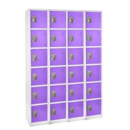 Picture of Alpine 6-Tier Steel Lockers, 72inH x 12inW x 12inD, Purple, Pack Of 4 Lockers