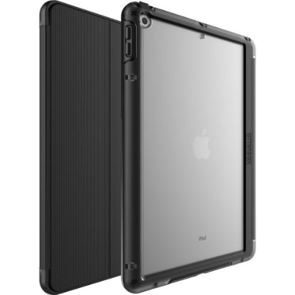 Picture of OtterBox Symmetry Carrying Case (Folio) Apple iPad (9th Generation), iPad (8th Generation), iPad (7th Generation) Tablet, Apple Pencil - Black - Skid Resistant Feet - Polycarbonate, Synthetic Rubber Body - MicroFiber Interior Material