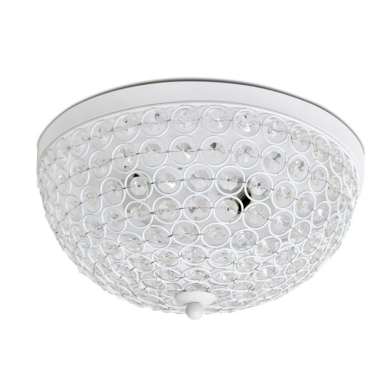 Picture of Lalia Home Crystal Glam 2-Light Ceiling Flush-Mount Light, White/Crystal