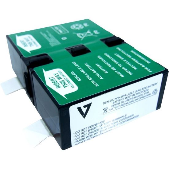 Picture of V7 RBC124, UPS Replacement Battery, APCRBC124 - 9000 mAh - 12 V DC - Lead Acid - Maintenance-free/Sealed/Leak Proof - 3 Year Minimum Battery Life - 5 Year Maximum Battery Life