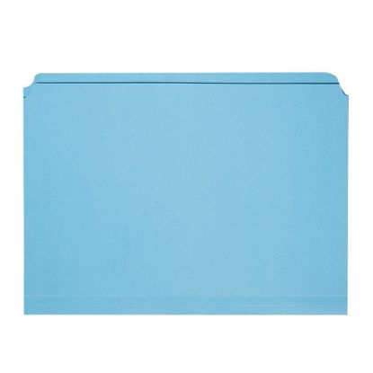 Picture of SKILCRAFT Straight-Cut Color File Folders, Letter Size, 30% Recycled, Blue, Box Of 100