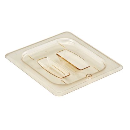 Picture of Cambro Camwear 1/6 H-Pan Food Pan Lids With Handles, Amber, Set Of 6 Lids