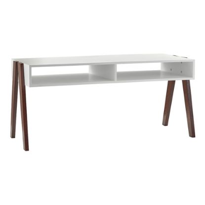 Picture of Adesso Laurel Coffee Table, Rectangle, 18-3/4inH x 40-3/4inW x 17-3/4inD, White/Walnut Oak