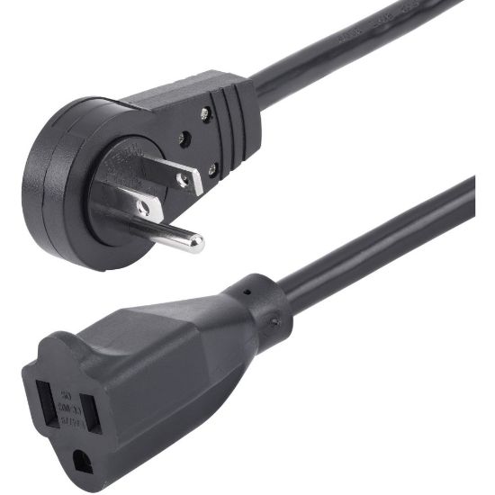 Picture of StarTech.com Rotating Flat Plug Extension Cord, 6ft, Black