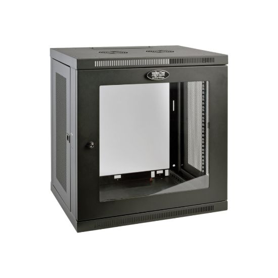 Picture of Tripp Lite 12U Wall Mount Rack Enclosure Server Cabinet w/ Glass Front Door - For Server - 12U Rack Height x 19in Rack Width x 16.50in Rack Depth - Wall Mountable - Black Powder Coat - Steel - 200 lb Maximum Weight Capacity