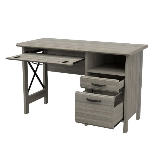 Picture of Inval 47inW Computer Desk With X Frame, Smoke Oak