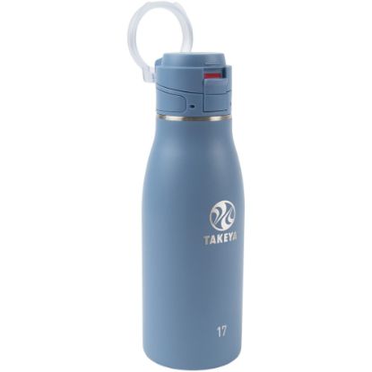 Picture of Takeya Traveler FlipLock Bottle, 17 Oz, Bluestone