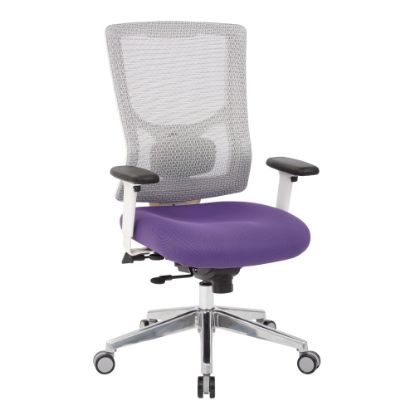 Picture of Office Star ProGrid Mesh Mid-Back Managers Chair, White/Purple