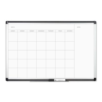 Picture of U Brands PINIT Magnetic Dry-Erase Monthly Calendar Board, 36in X 24in, Silver Aluminum Frame, Actual Size 35in X 23in (2901U00-01)