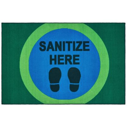 Picture of Carpets for Kids KID$Value Rugs Sanitize Here Activity Rug, 4ft x 6ft , Blue