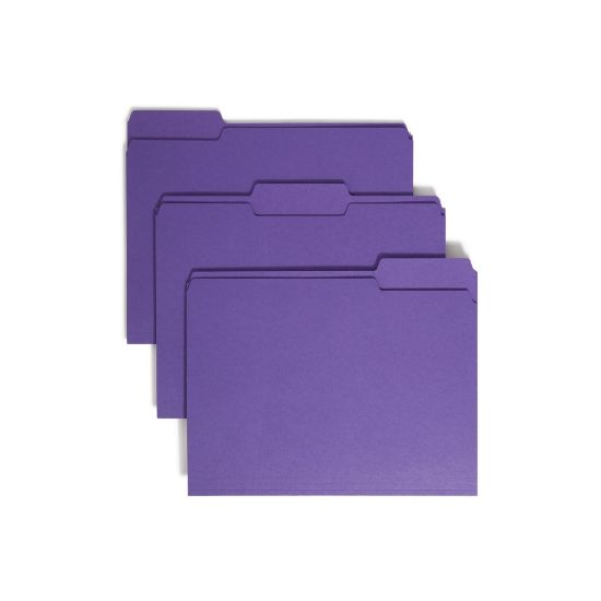 Picture of Smead Color File Folders, Letter Size, 1/3 Cut, Purple, Box Of 100