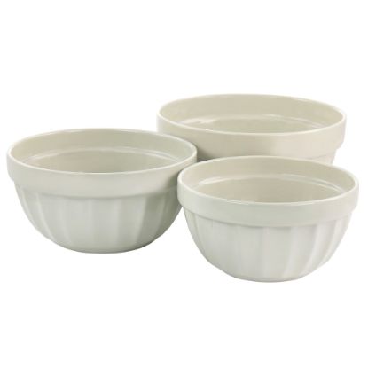 Picture of Martha Stewart Stoneware 3-Piece Bowl Set, Beige