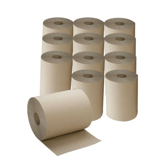 Picture of SKILCRAFT 1-Ply Hardwound Paper Towels, 100% Recycled, Kraft, 600ft Per Roll, Pack Of 12 Rolls (AbilityOne 8540-01-591-5146)