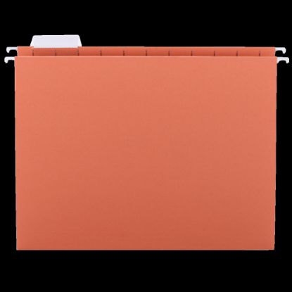 Picture of Smead Hanging File Folders, 1/5-Cut Adjustable Tab, Letter Size, Orange, Box Of 25