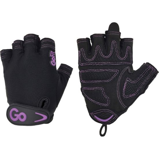 Picture of GoFit Xtrainer Exercise Glove - X-Small Size - Lycra Back, Synthetic Leather, Velcro Closure - Purple, Black