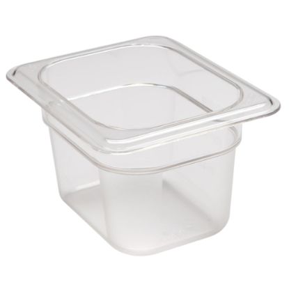 Picture of Cambro Camwear GN 1/8 Size 4in Food Pans, 4inH x 4-1/4inW x 6-5/16inD, Clear, Set Of 6 Pans