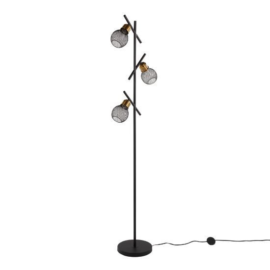 Picture of LumiSource Tres Contemporary Floor Lamp, 67inH, Dark Copper/Matte Black