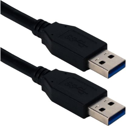 Picture of QVS 3ft USB 3.0/3.1 Type A Male to Male 5Gbps Black Cable - 3 ft USB Data Transfer Cable for Computer - First End: 1 x USB 3.1 Type A - Male - Second End: 1 x USB 3.1 Type A - Male - 5 Gbit/s - Shielding - Black - 1