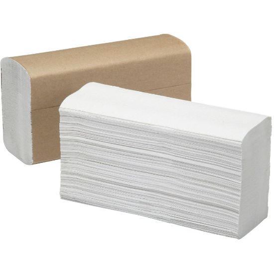 Picture of SKILCRAFT Multifold Towels - Multifold - 9.25in x 9.50in - White - Fiber Paper - Chlorine-free, Eco-friendly - 250 Per Pack - 16 / Box - TAA Compliant