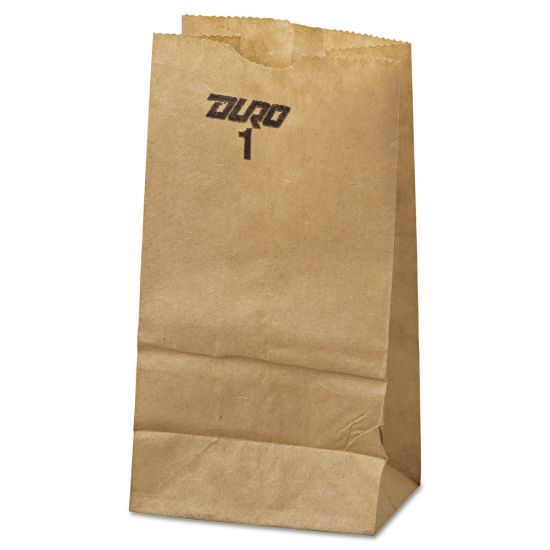 Picture of General #1 Paper Grocery Bags, 6 7/8inH x 3 1/2inW x 2 3/8inD, 30 Lb, Kraft, Pack Of 500 Bags