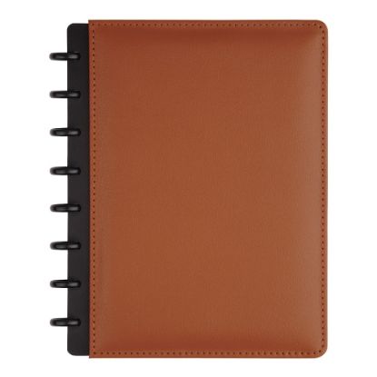 Picture of TUL Discbound Notebook With Leather Cover, Junior Size, Narrow Ruled, 60 Sheets, Brown