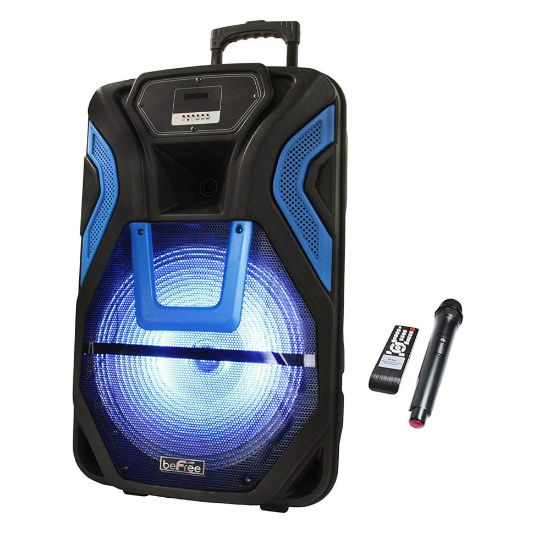 Picture of BeFree Sound Rechargeable Bluetooth Portable Party PA Speaker System, Black/Blue