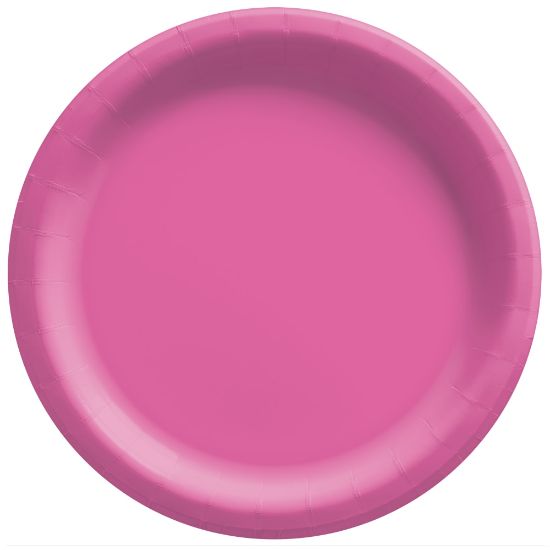 Picture of Amscan Paper Plates, 10in, Bright Pink, 20 Plates Per Pack, Case Of 4 Packs