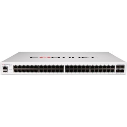 Picture of Fortinet FS-448E Ethernet Switch - 48 Ports - Gigabit Ethernet, 10 Gigabit Ethernet - 1000Base-T, 10GBase-X - 3 Layer Supported - Modular - 47.81 W Power Consumption - Twisted Pair, Optical Fiber - Rack-mountable