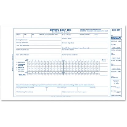 Picture of Rediform Carbonless 2-part Drivers Daily Log Book - 2 PartCarbonless Copy - 5.37in x 8.75in Form Size - White - Black Print Color - Recycled - 1 / Each