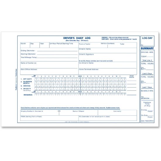 Picture of Rediform Carbonless 2-part Drivers Daily Log Book - 2 PartCarbonless Copy - 5.37in x 8.75in Form Size - White - Black Print Color - Recycled - 1 / Each